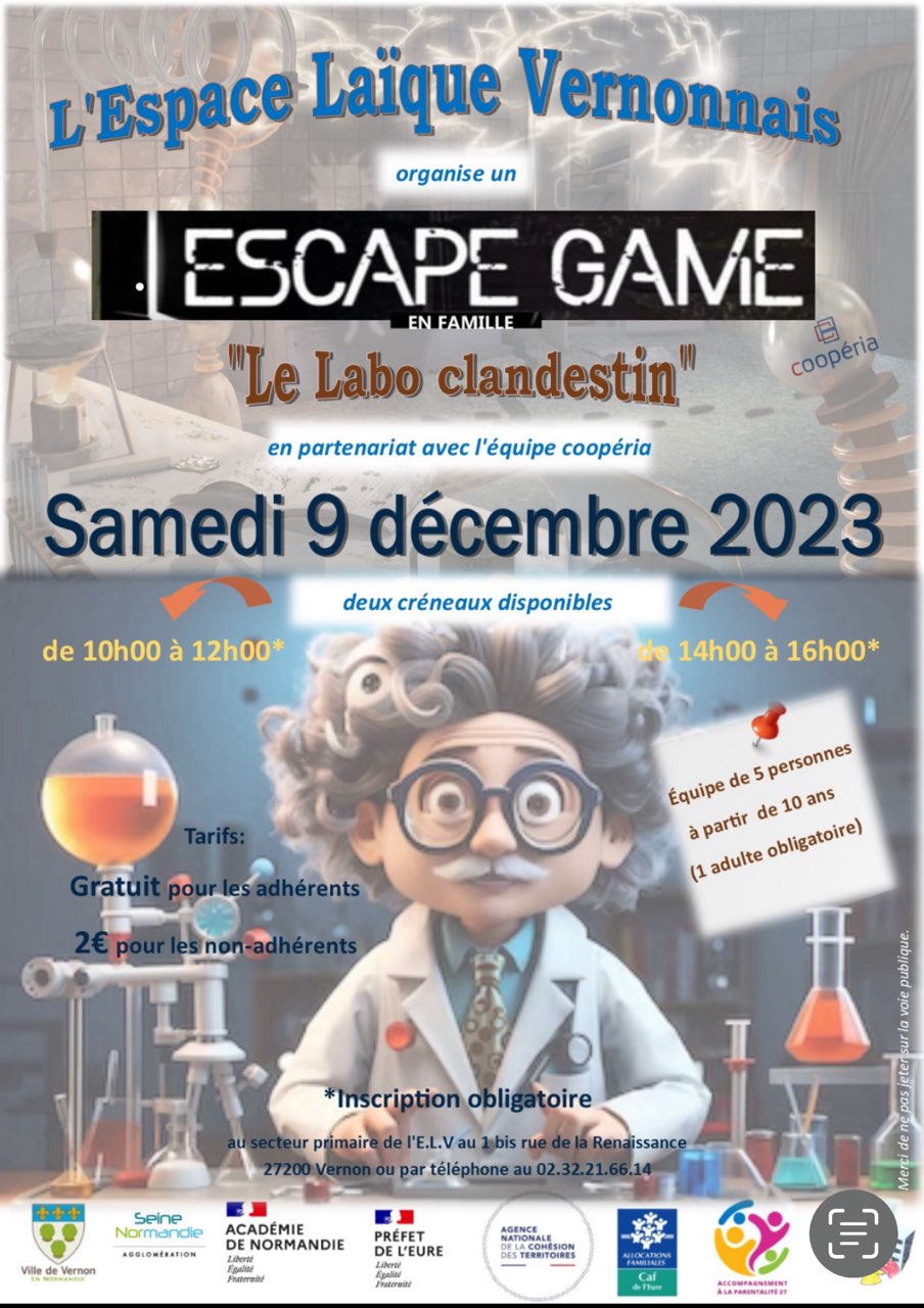 Lire la suite à propos de l’article Invitation : escape game le 9 décembre 2023