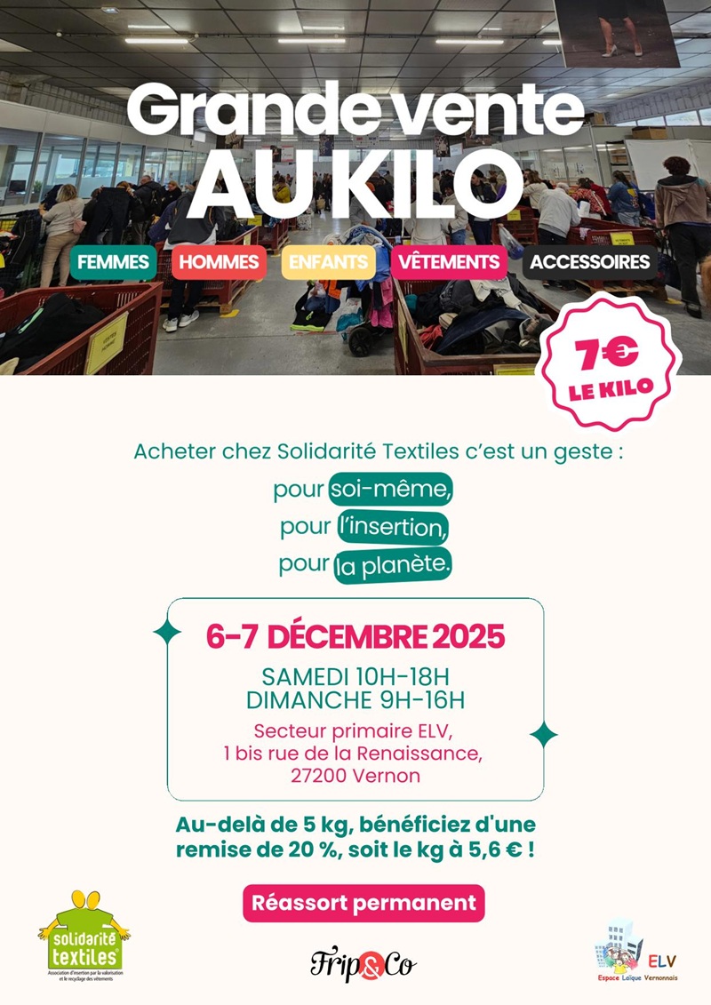 You are currently viewing Vente de linge au kg les 6 et 7 décembre